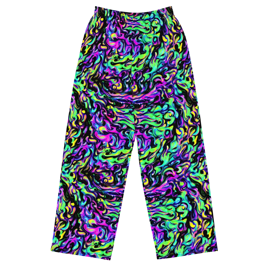 Cyber Swirl on Wide-Leg Pants — Front