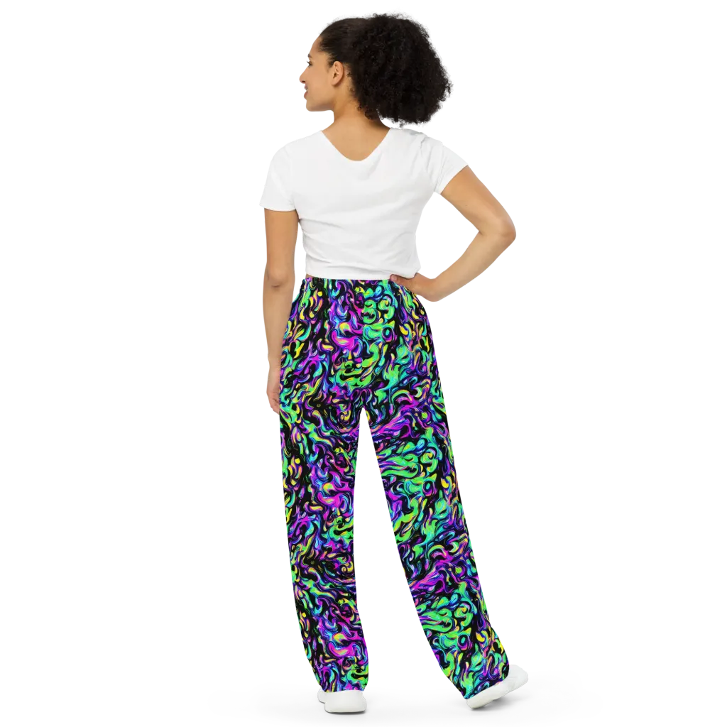 Cyber Swirl on Wide-Leg Pants — Back