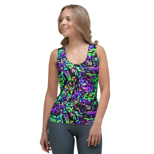 Cyber Swirl on a Women's Tank Top