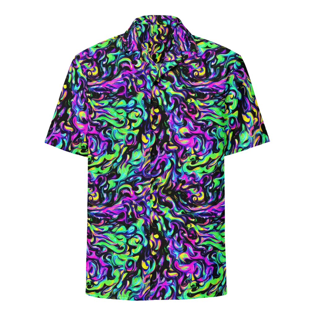 Cyber Swirl on Button Shirt — Front