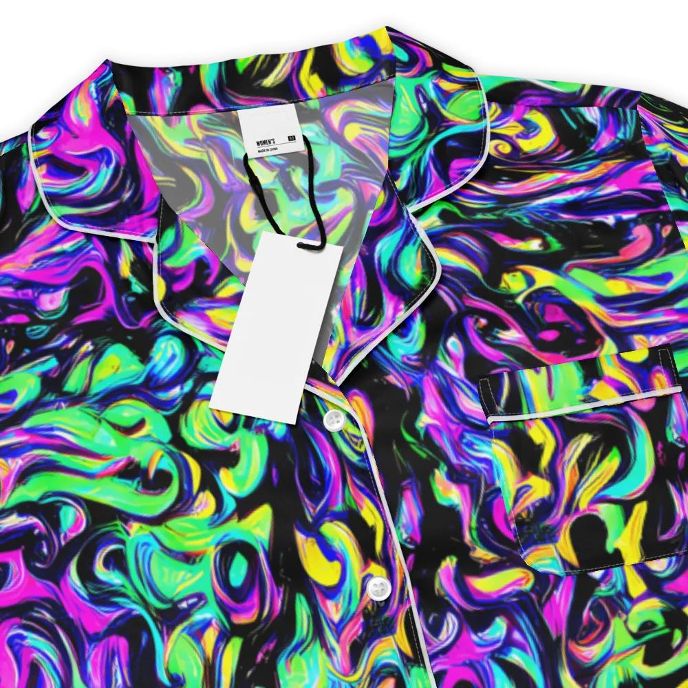 Cyber Swirl on Women's Short Sleeve Pajama Top — Product details