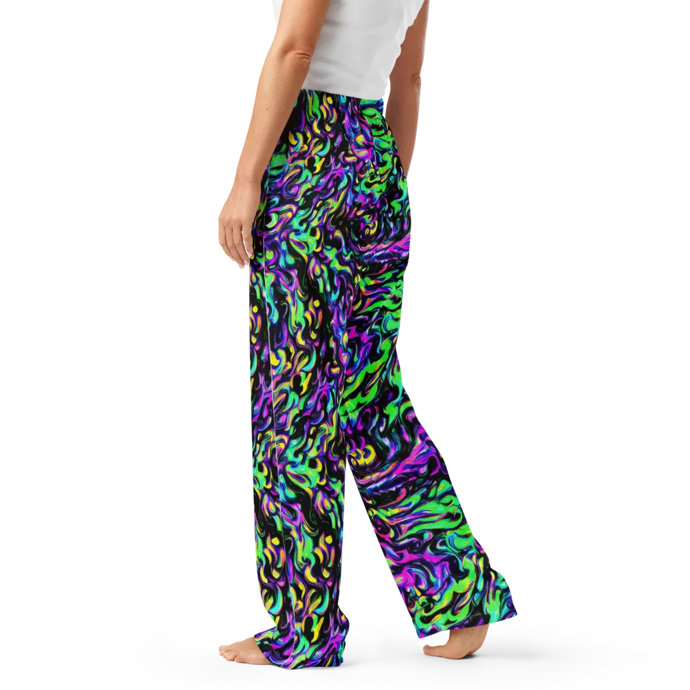 Cyber Swirl on Women's Pajama Pants — Left