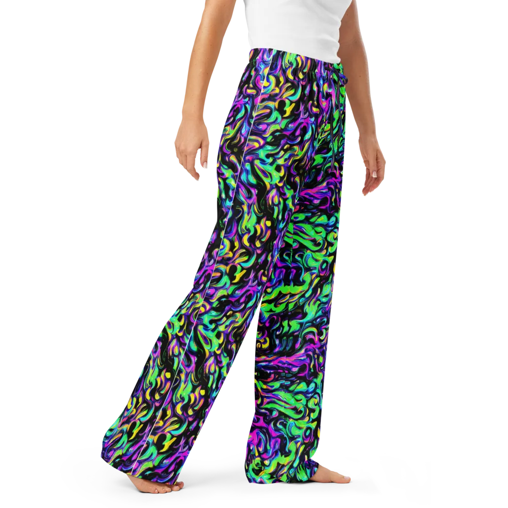 Cyber Swirl on Women's Pajama Pants — Right Front