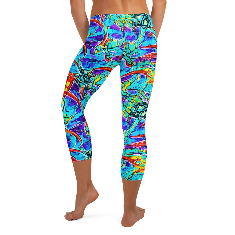 Solar Noise on Capri Leggings — Back