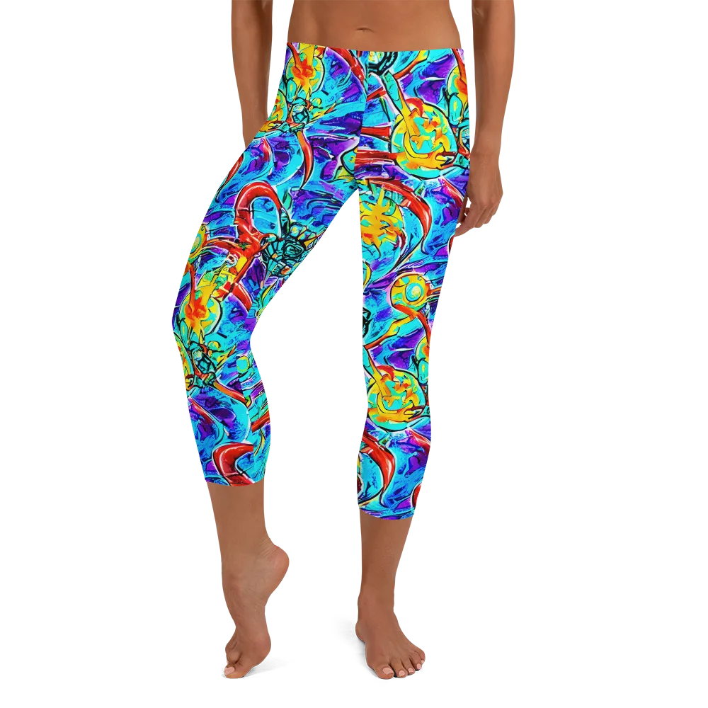 Solar Noise on Capri Leggings — Front