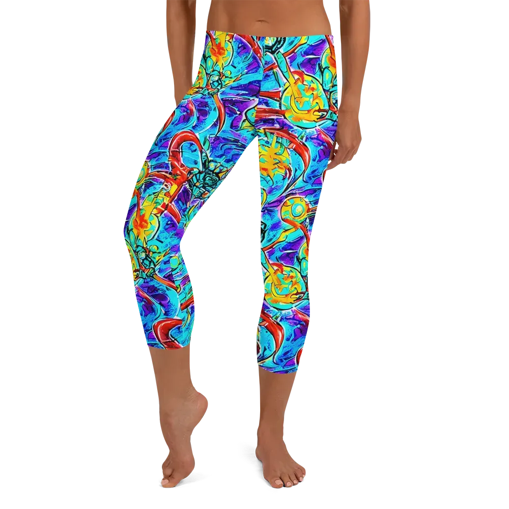 Solar Noise on Capri Leggings — Front