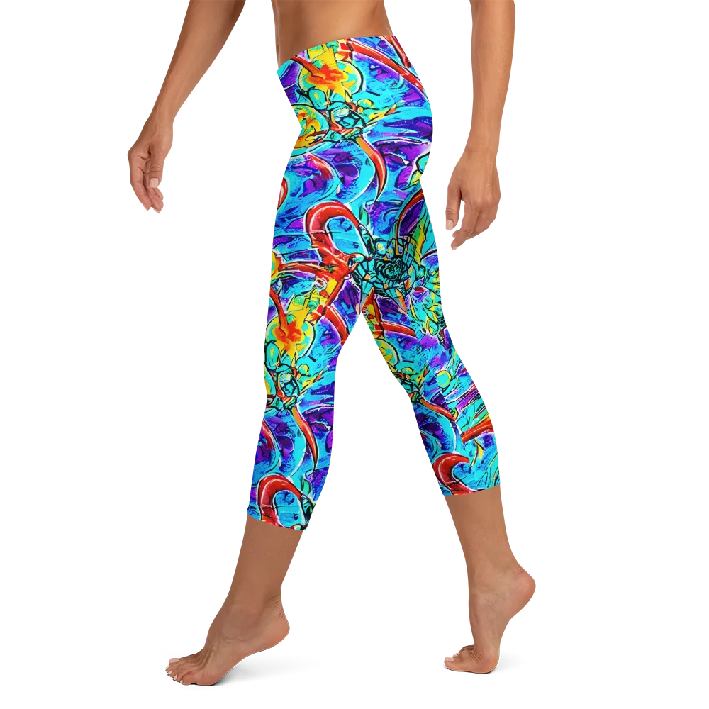 Solar Noise on Capri Leggings — Left