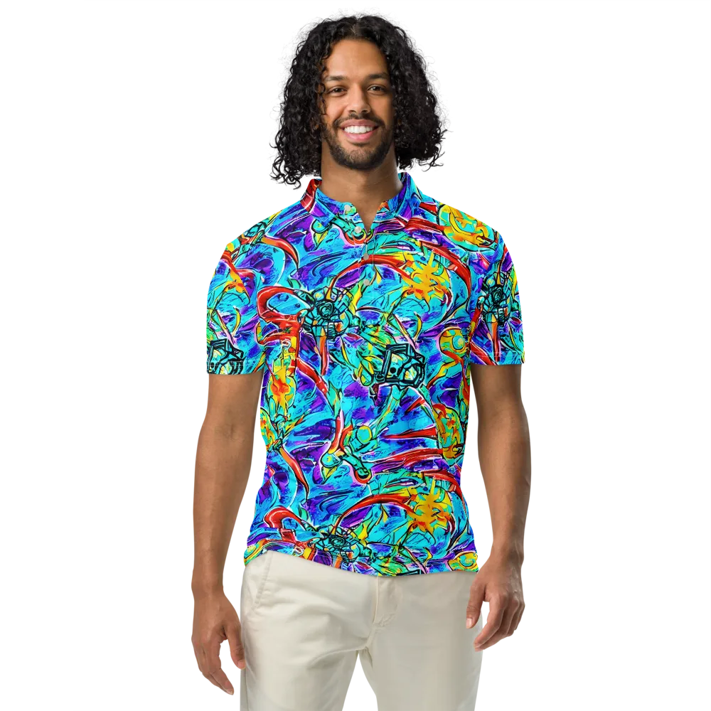Solar Noise on Men's Slim Fit Polo Shirt — Front