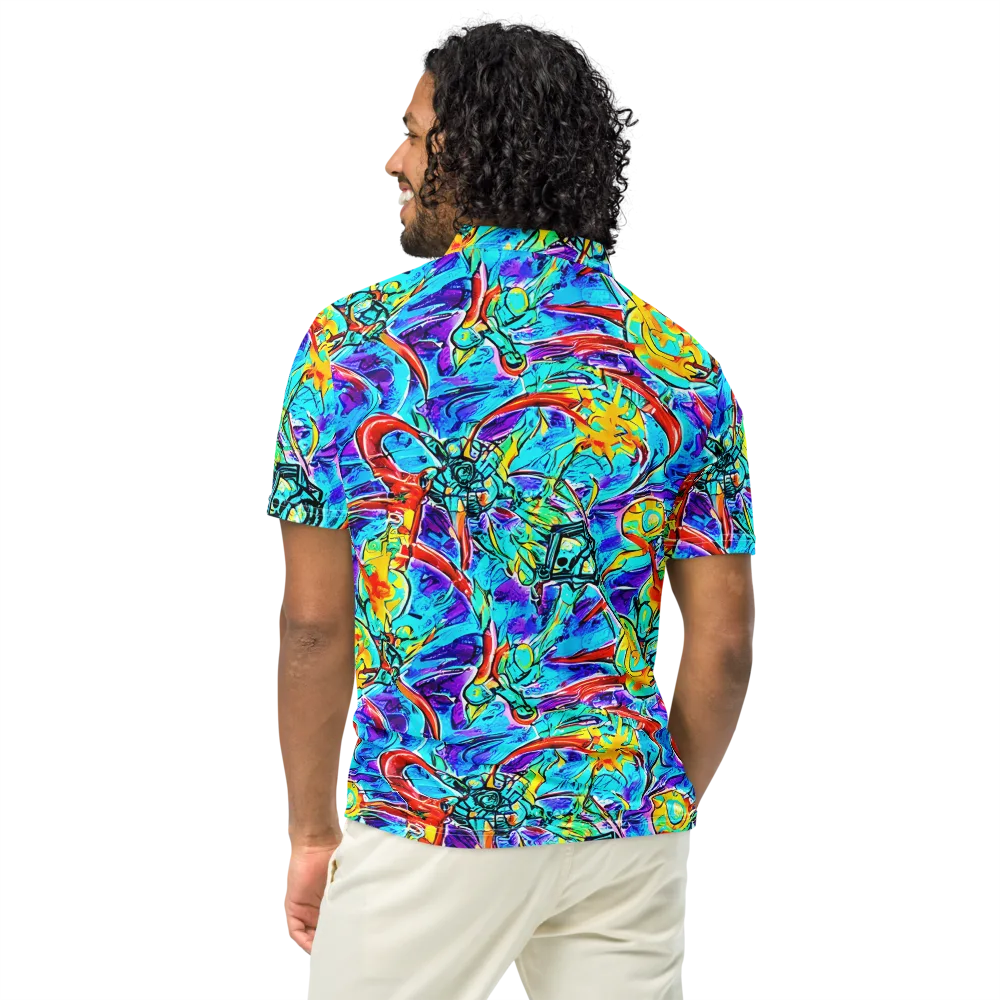 Solar Noise on Men's Slim Fit Polo Shirt — Back