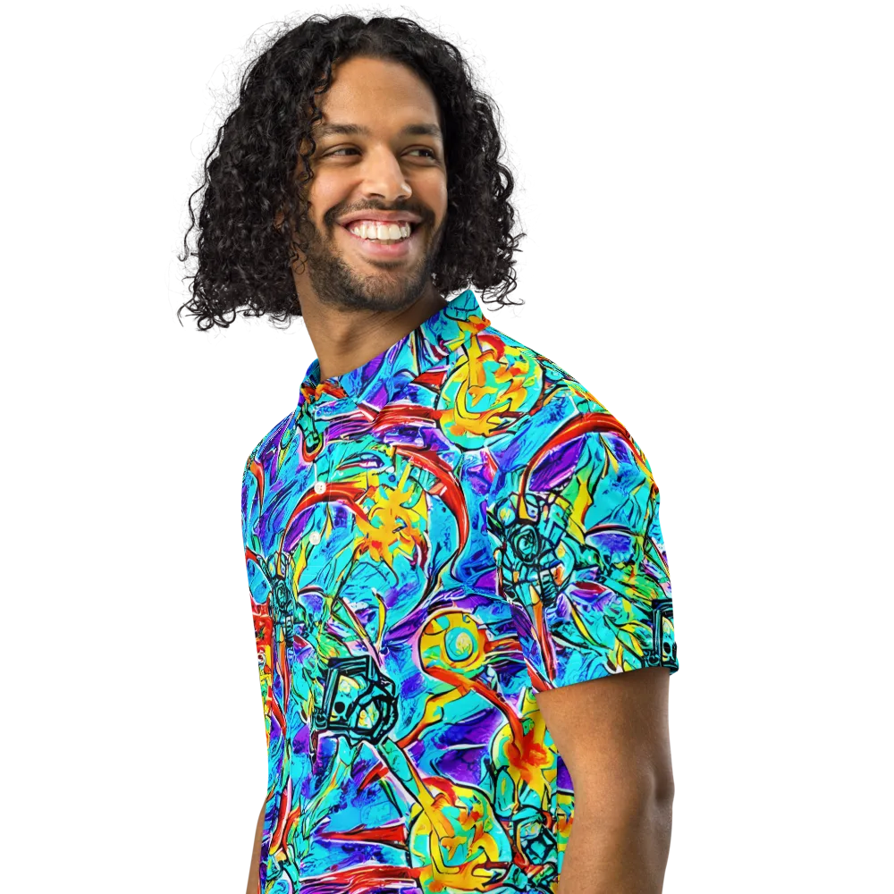 Solar Noise on Men's Slim Fit Polo Shirt — Left Front