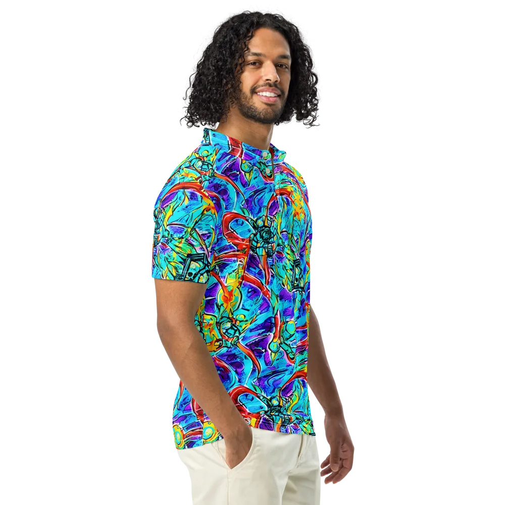 Solar Noise on Men's Slim Fit Polo Shirt — Right Front