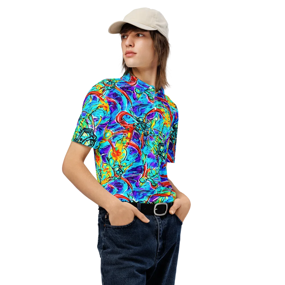 Solar Noise on Men's Slim Fit Polo Shirt — Right Front