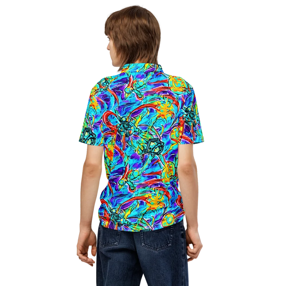 Solar Noise on Men's Slim Fit Polo Shirt — Back