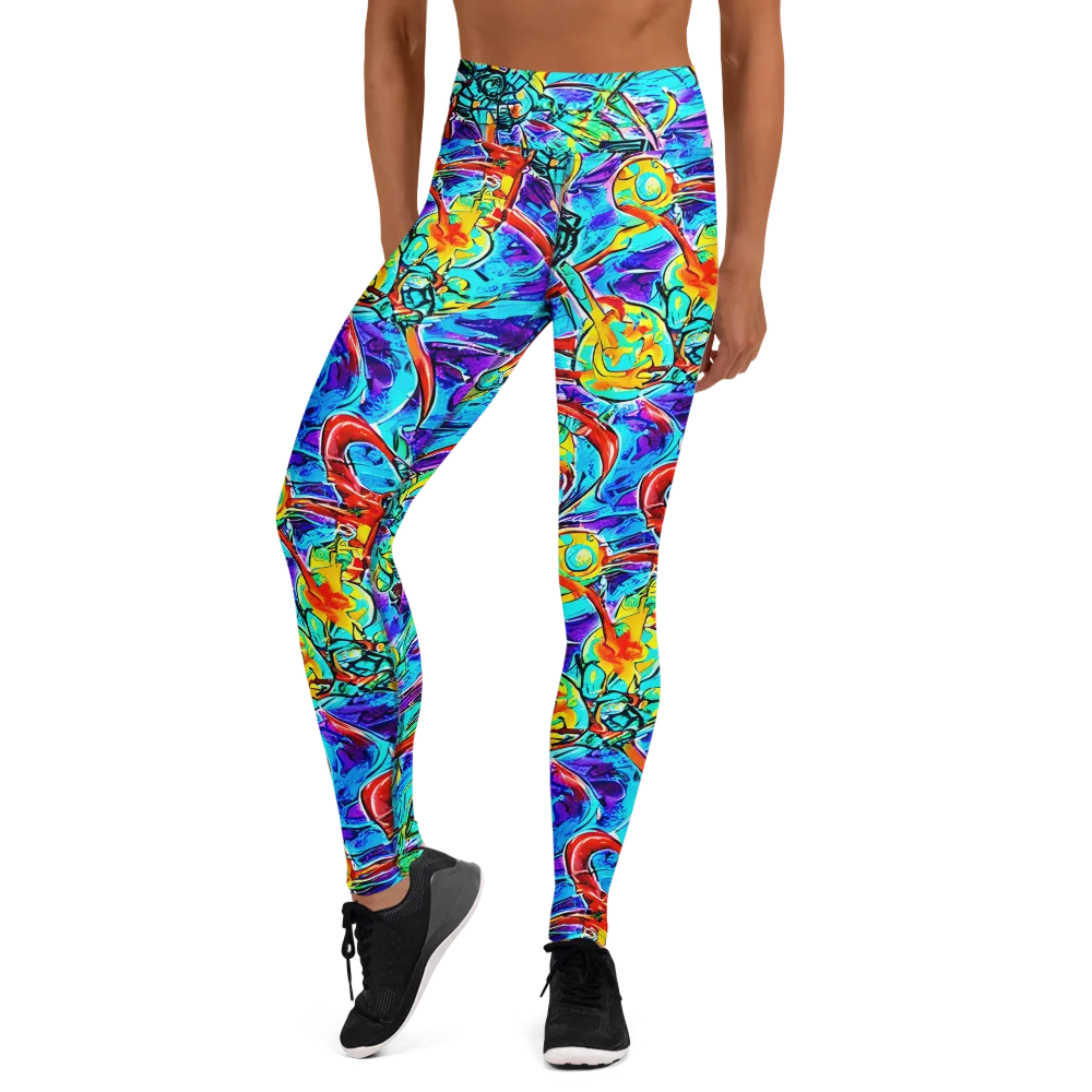 Solar Noise on Yoga Leggings — Front