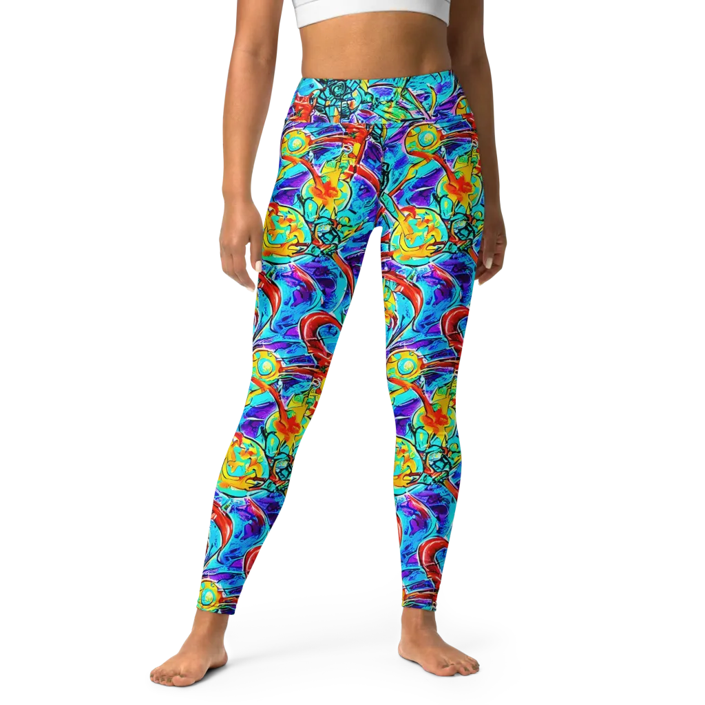 Solar Noise on Yoga Leggings — Front