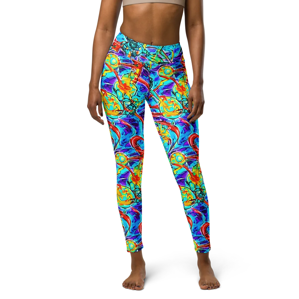 Solar Noise on Yoga Leggings — Front