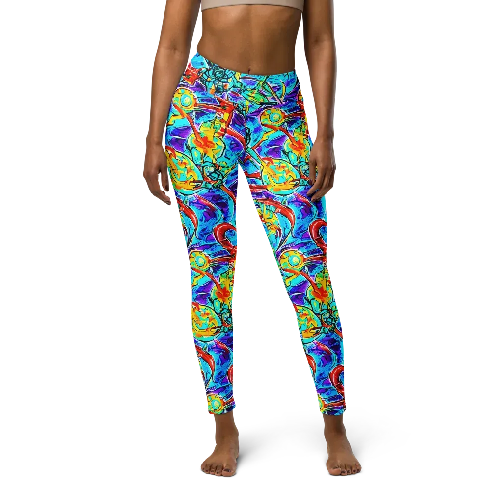 Solar Noise on Yoga Leggings — Front