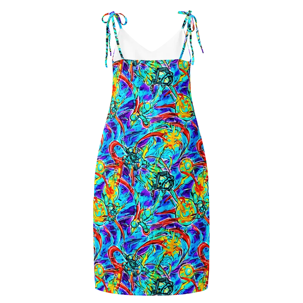 Solar Noise on Slip Dress — Back