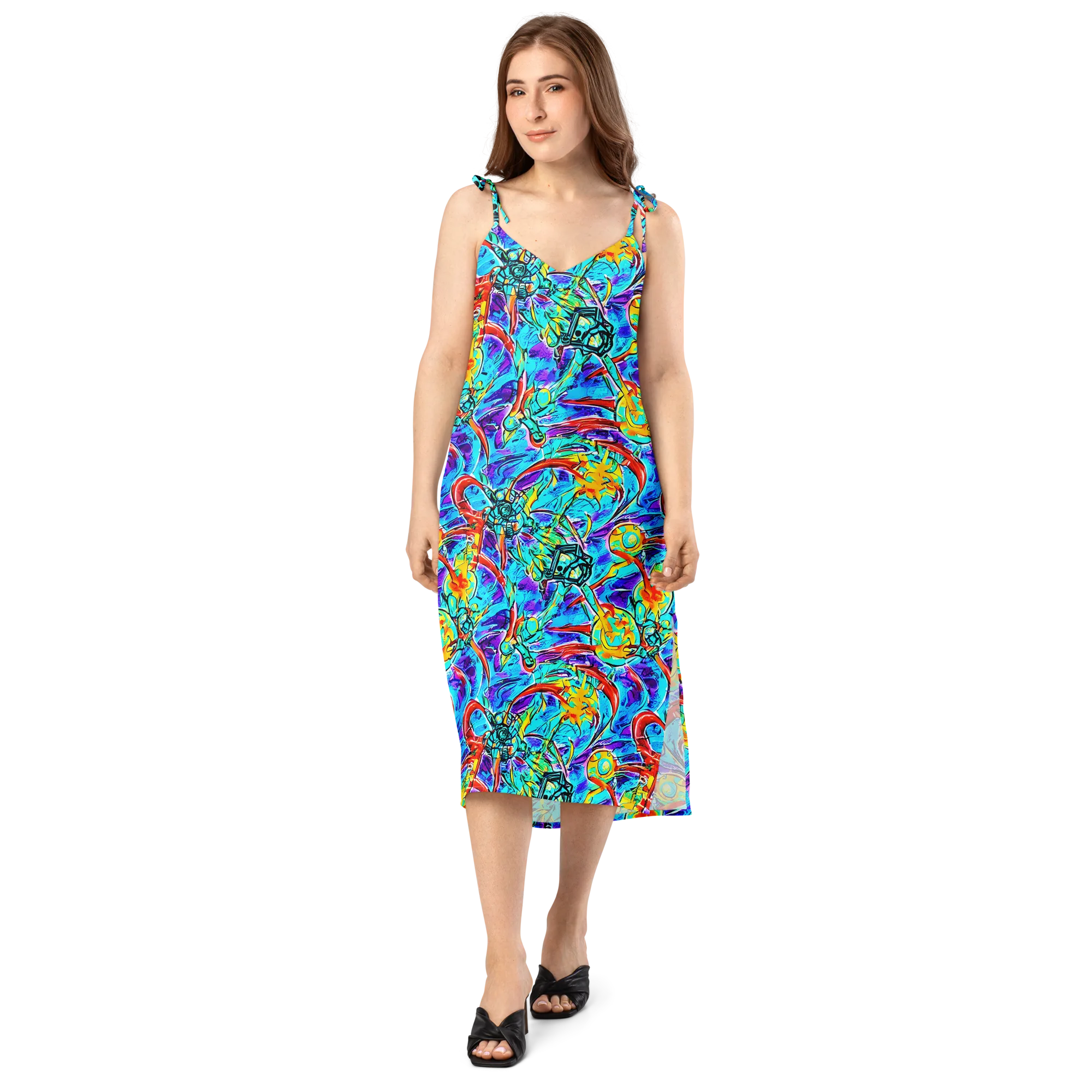 Solar Noise on Slip Dress — Front