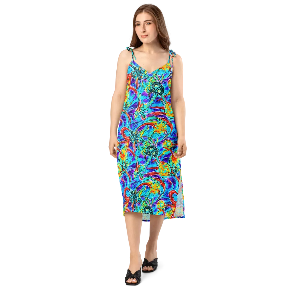 Solar Noise on Slip Dress — Front