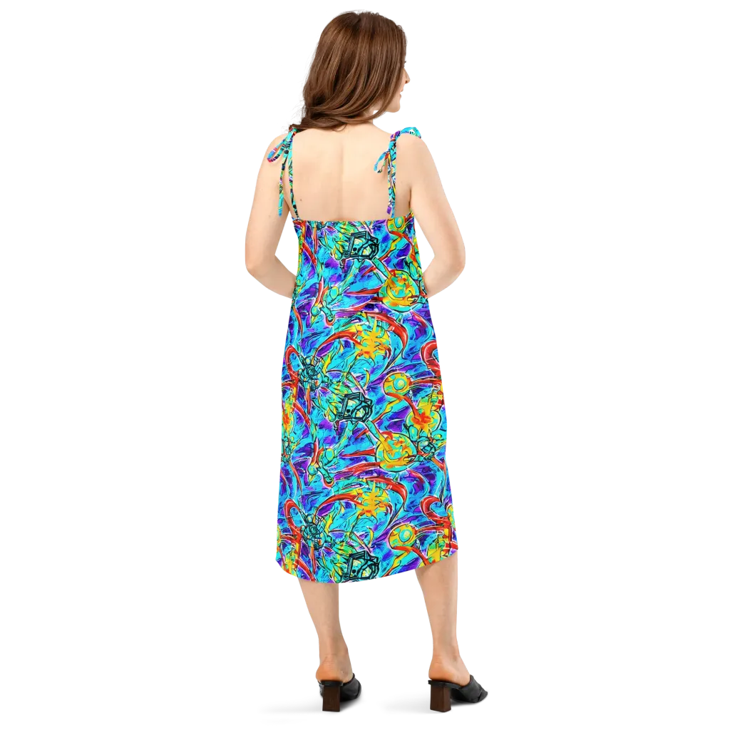 Solar Noise on Slip Dress — Back