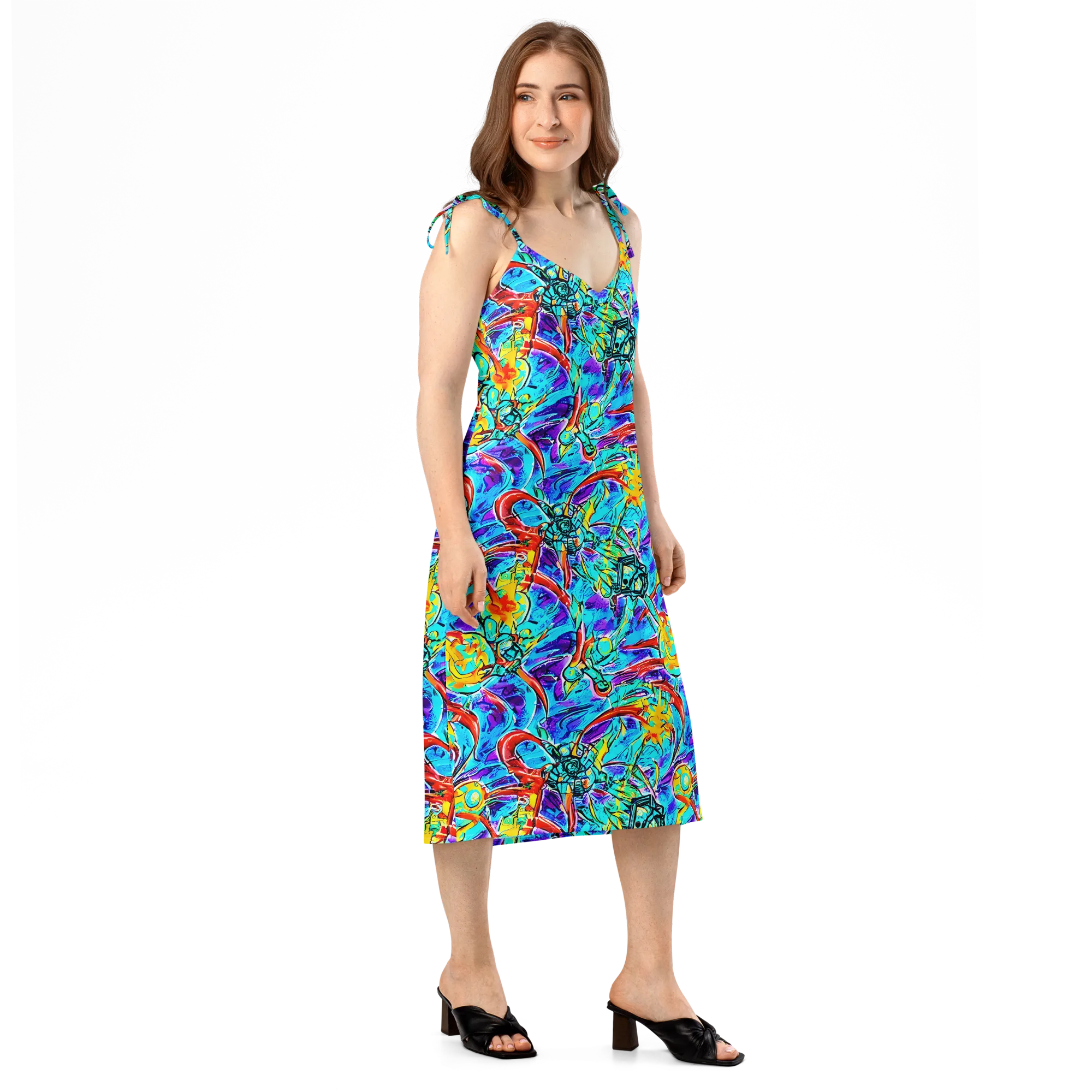 Solar Noise on Slip Dress — Right Front