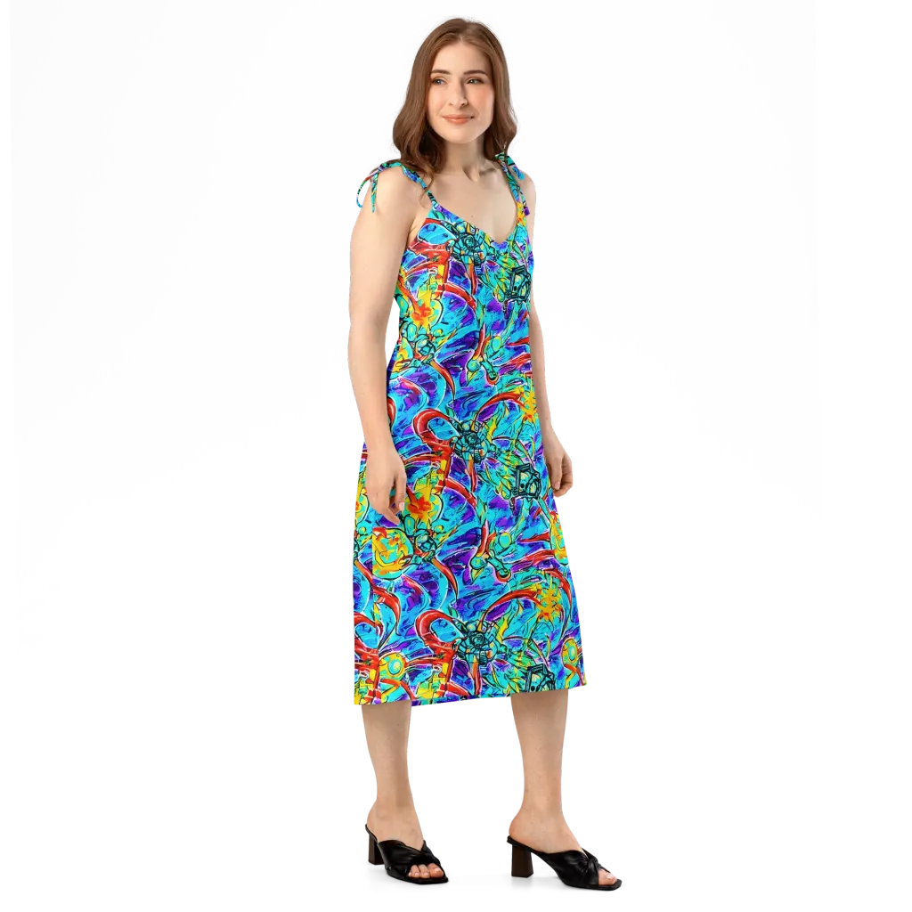Solar Noise on Slip Dress — Right Front