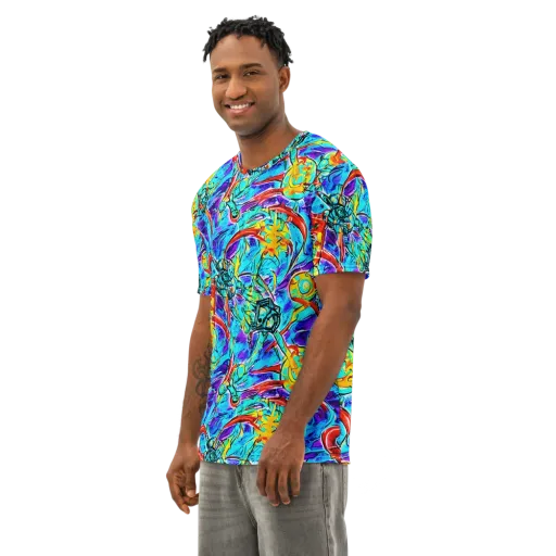 Solar Noise on a Men's Cotton Crew Neck T-Shirt