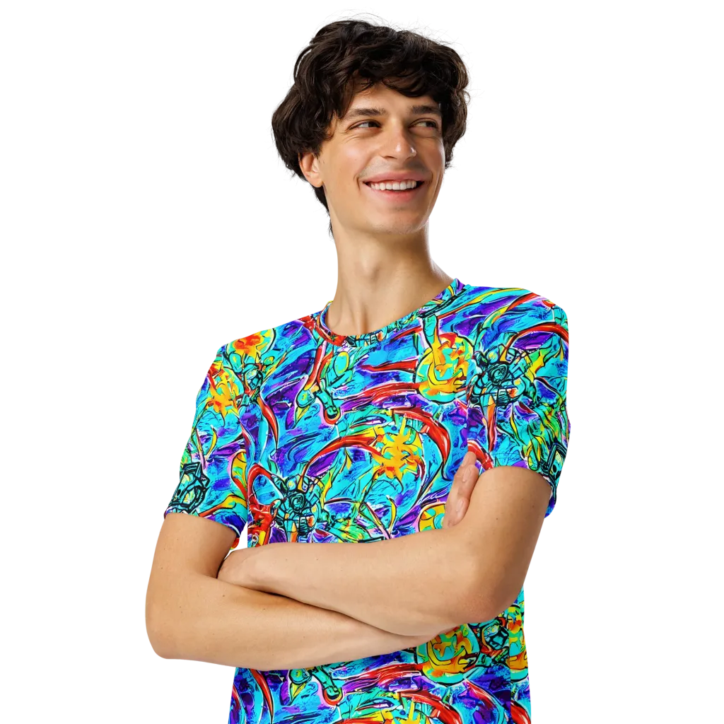 Solar Noise on Men's Crew Neck T-Shirt — Left Front