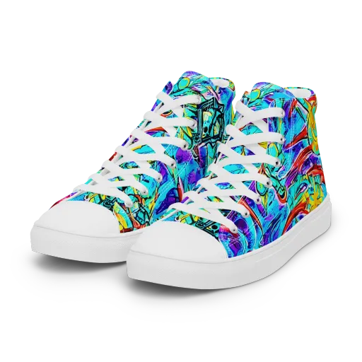 Solar Noise on a Women's High Top Canvas Shoes