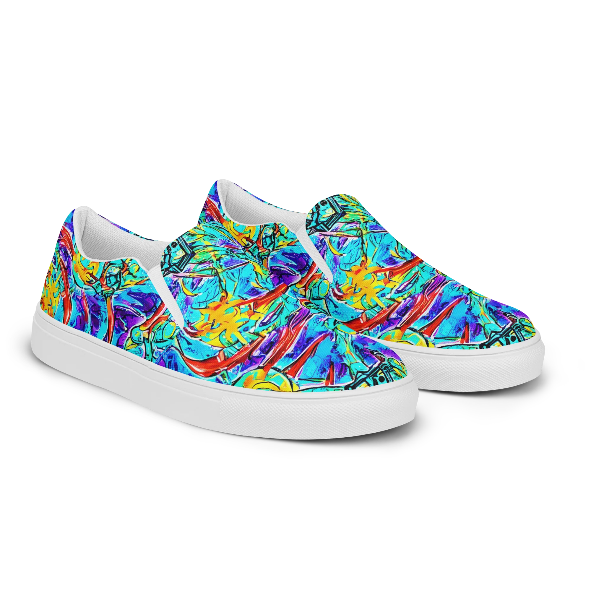 Solar Noise on Men's Slip-On Canvas Shoes — Right Front