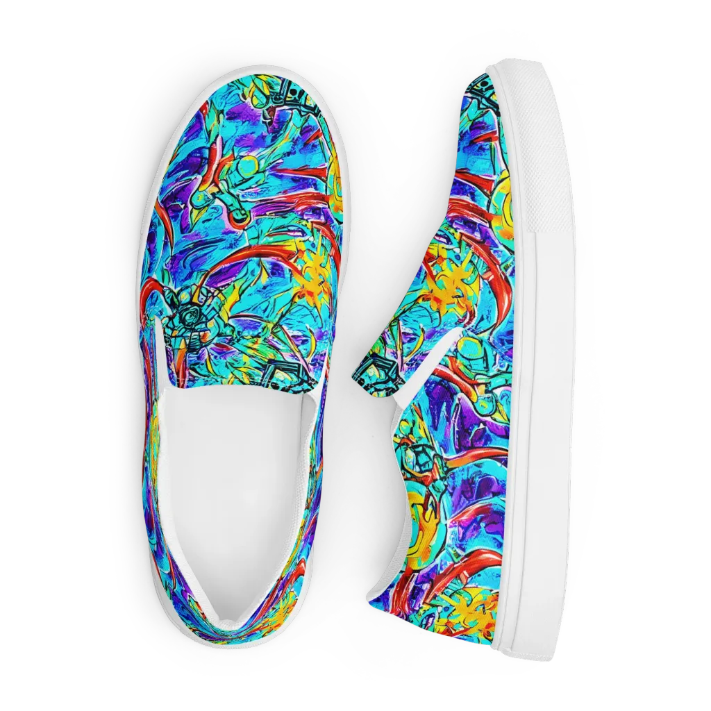 Solar Noise on Men's Slip-On Canvas Shoes — Front