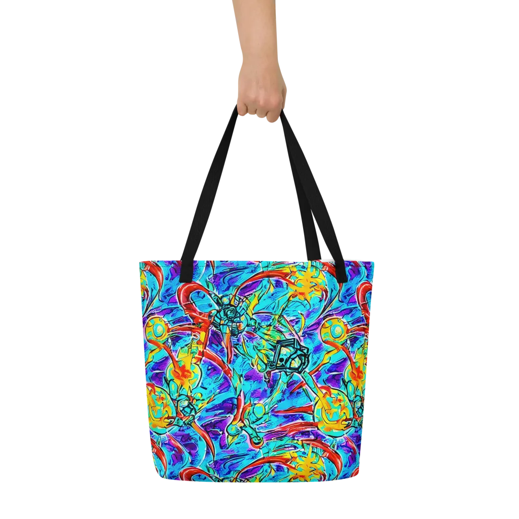 Solar Noise on Large Tote Bag W/ Pocket — Front
