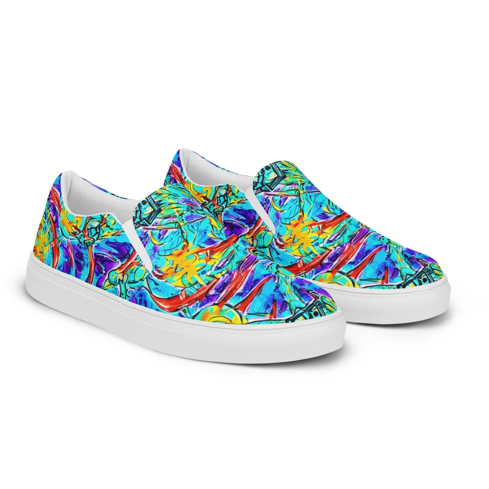 Solar Noise on Women's Slip-On Canvas Shoes — Right Front