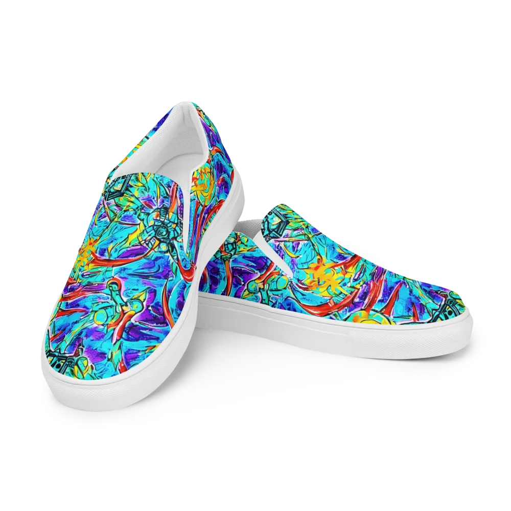 Solar Noise on Women's Slip-On Canvas Shoes — Left Front