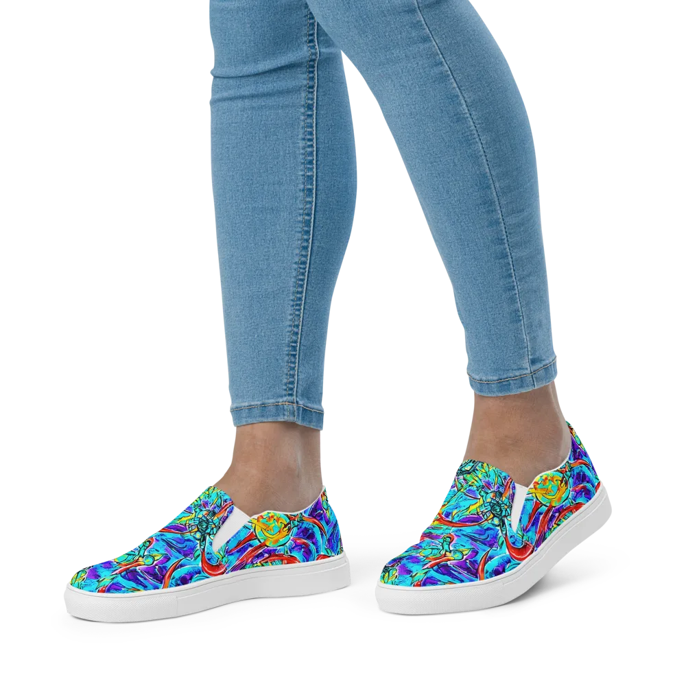 Solar Noise on Women's Slip-On Canvas Shoes — Front