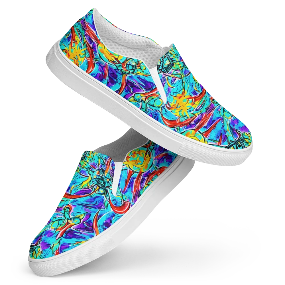 Solar Noise on Women's Slip-On Canvas Shoes — Front