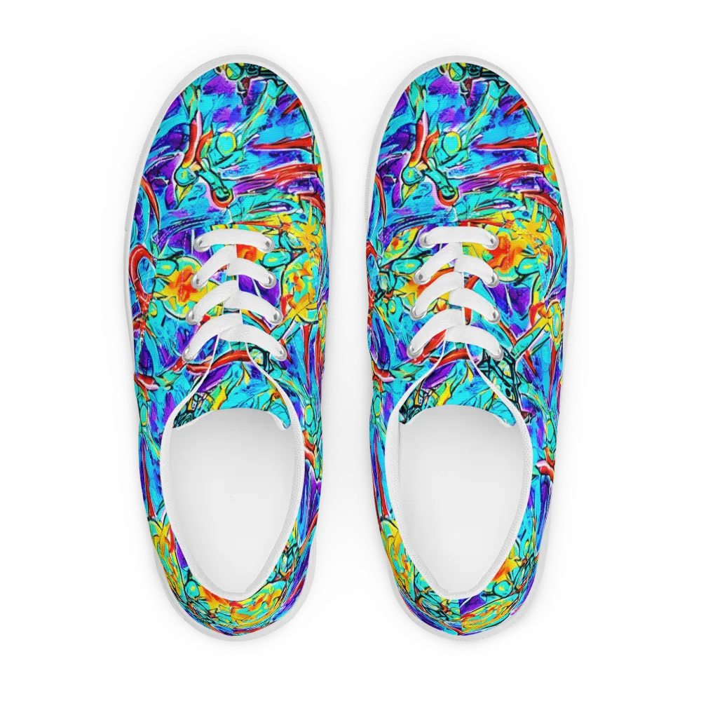 Solar Noise on Men's Lace-Up Canvas Shoes — Front