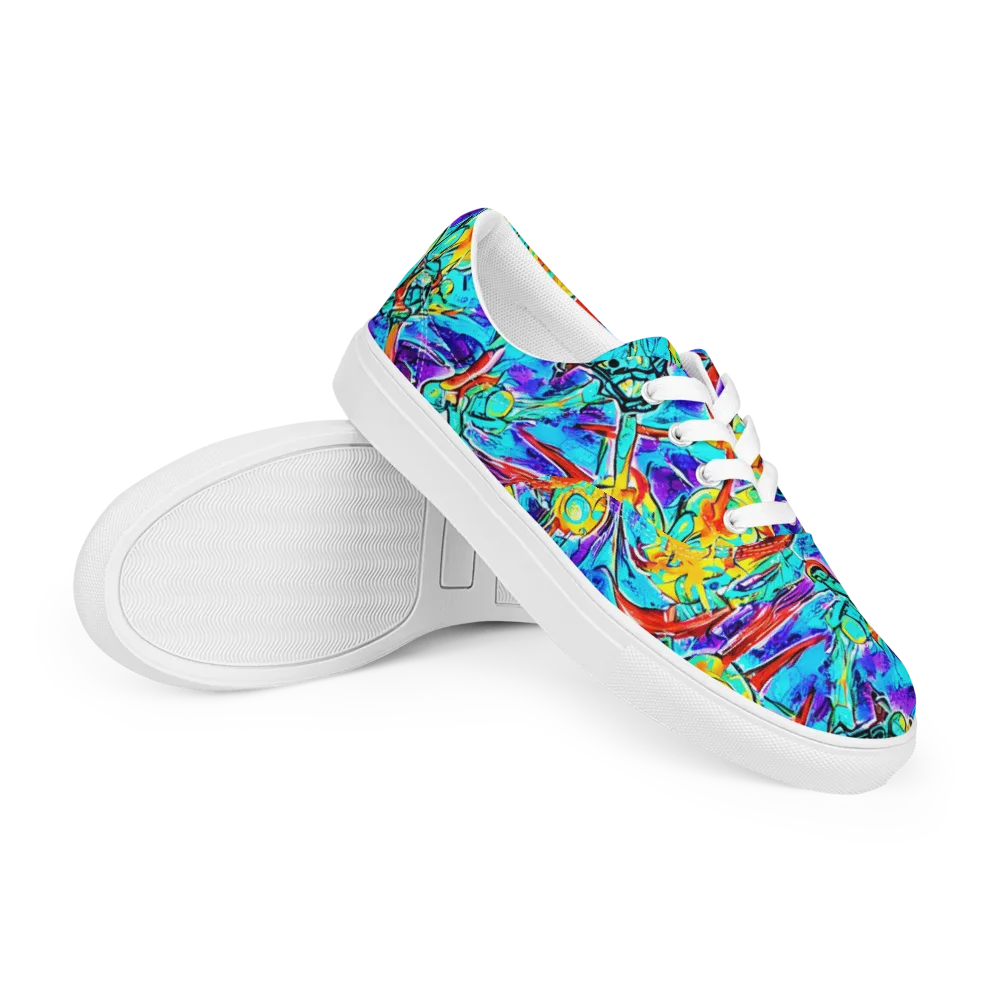 Solar Noise on Men's Lace-Up Canvas Shoes — Right Front