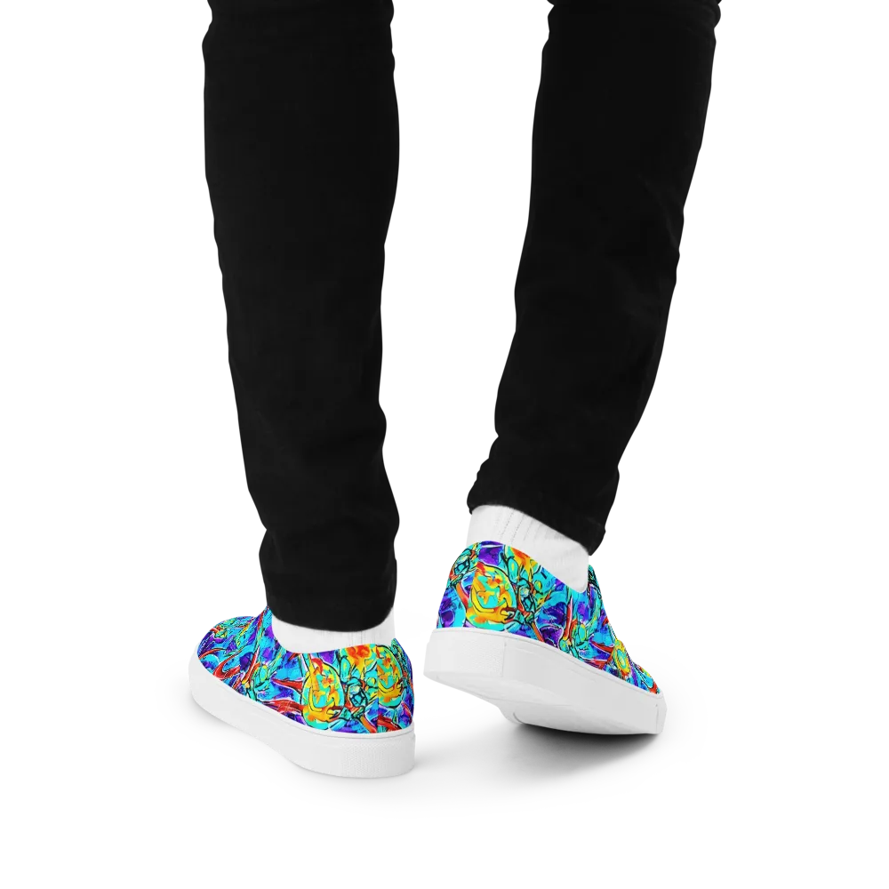 Solar Noise on Men's Lace-Up Canvas Shoes — Back