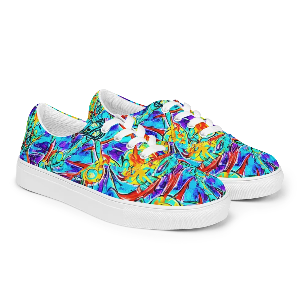 Solar Noise on Men's Lace-Up Canvas Shoes — Right Front