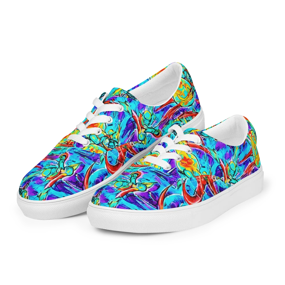 Solar Noise on Men's Lace-Up Canvas Shoes — Left Front