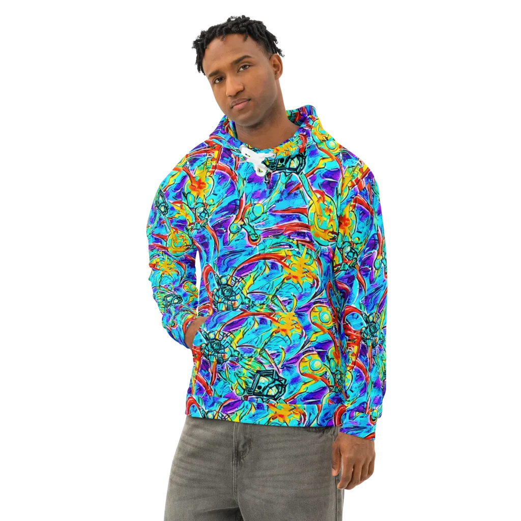 Solar Noise on Cotton Hoodie — Left Front