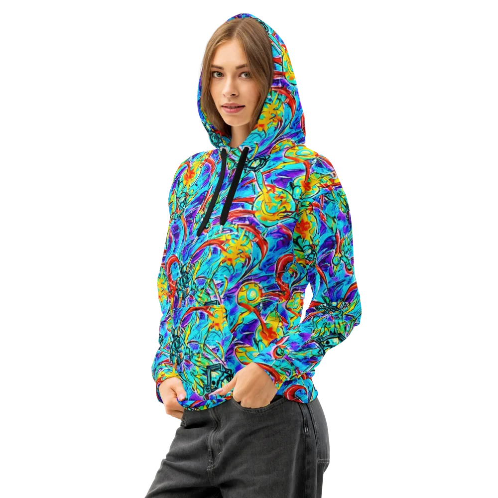 Solar Noise on Cotton Hoodie — Left Front