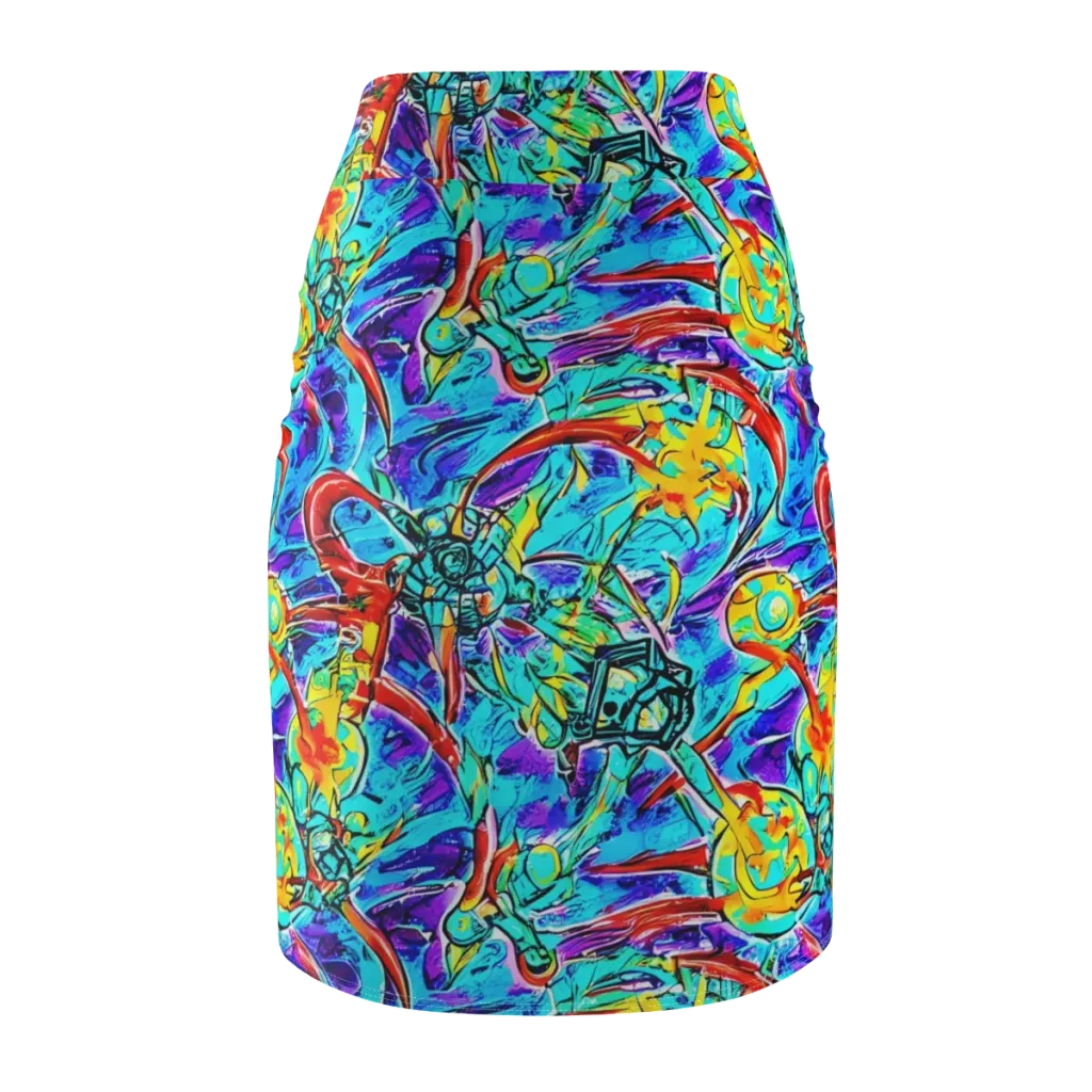 Solar Noise on Pencil Skirt — Back