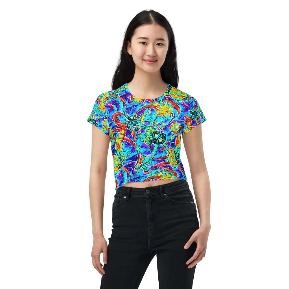 Solar Noise on Crop Tee — Front