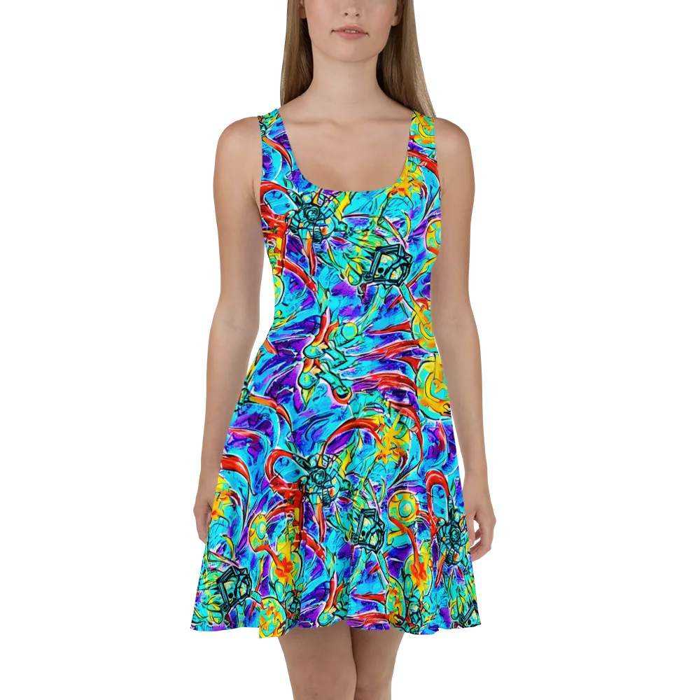 Solar Noise on Skater Dress — Front