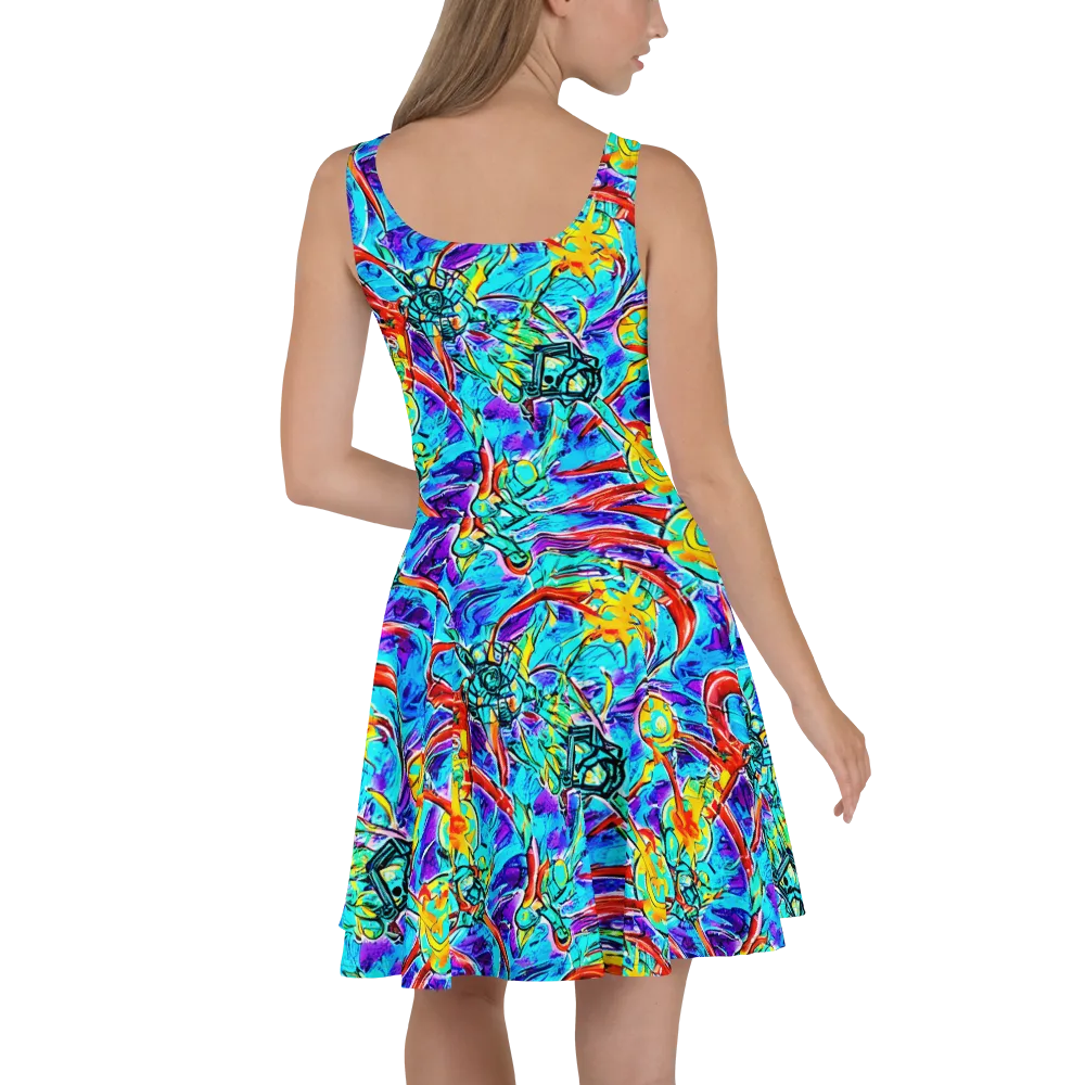 Solar Noise on Skater Dress — Back
