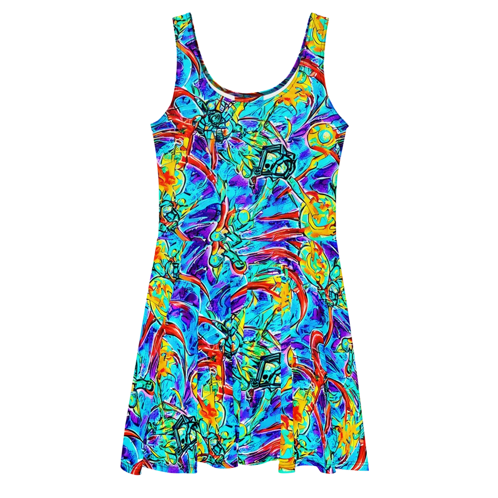 Solar Noise on Skater Dress — Front