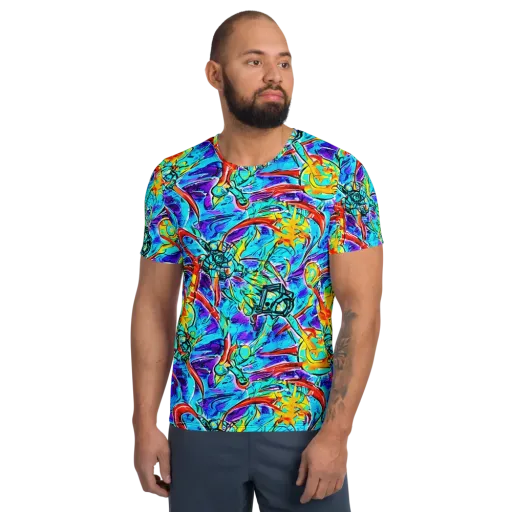 Solar Noise on a Men's Athletic T-Shirt